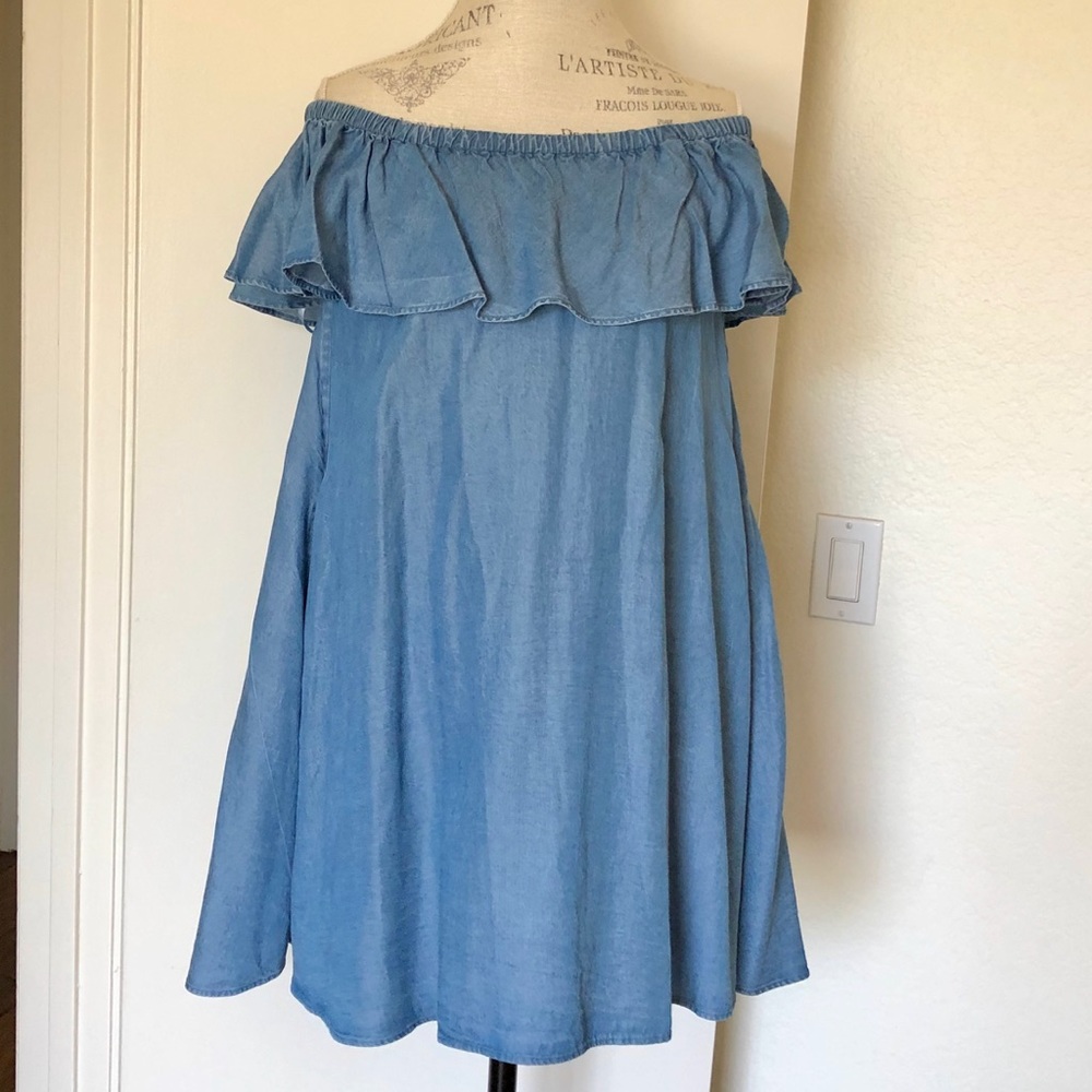 Rebecca Minkoff Ruffled denim dress
